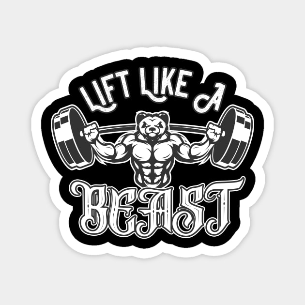 Lift Like A Beast Magnet by Foxxy Merch