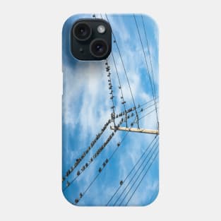 Pigeons on a wire Phone Case