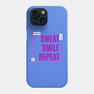 Sweat, Smile, Repeat - Joy, Endure, Thrive - Amethyst & Royal Purple Text Design for Tees, Hoodies & More! Phone Case