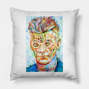 SAMUEL BECKETT colored pens portrait Pillow