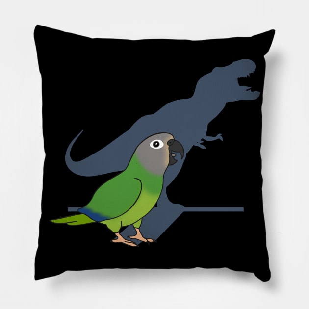 Funny Dusky headed Conure T-rex Pillow by FandomizedRose