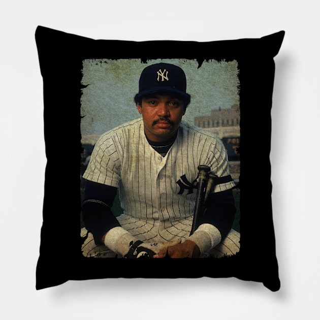 Reggie Jackson - Left Baltimore Orioles, Signed With New York Yankees Pillow by Krizleberation