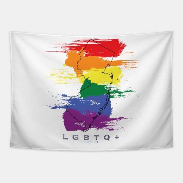 LGBTQ+ Proud NJ Tapestry by YOPD Artist