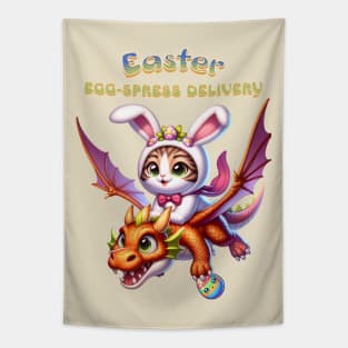 Easter Bunny Cat & Dragon Tapestry