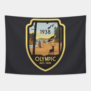 Olympic National Park Vintage Travel Badge Design Gift Tapestry