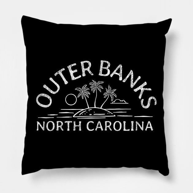 Outer Banks, Outer Banks North Carolina, Outerbanks Merchandise,  Summer, Beach, Beachy Vacation Pillow by Funkrafstik