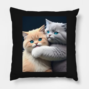 Adorable Kittens - Modern Digital Art Pillow