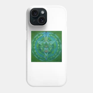 Heart chakra angel free-hand mandala Phone Case