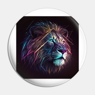 Neon Geometric Lion 1 Pin