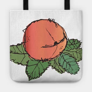 Peach on a leaf sketch Tote