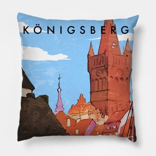 Konigsberg, Prussia, Germany.Retro travel poster Pillow