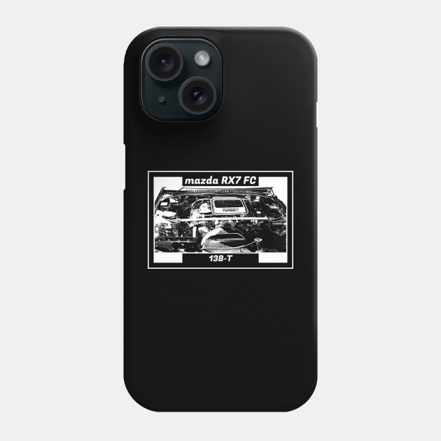 MAZDA RX-7 FC ENGINE (Black Version) Phone Case by Cero