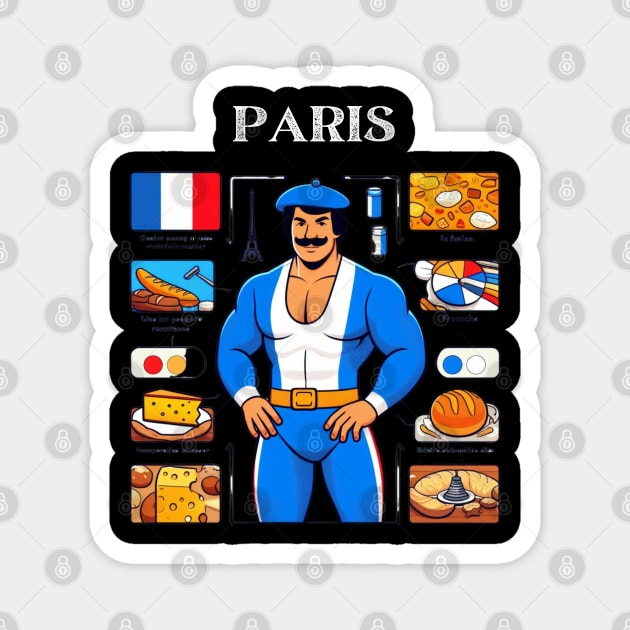 Paris France Strongman Magnet by Woodpile