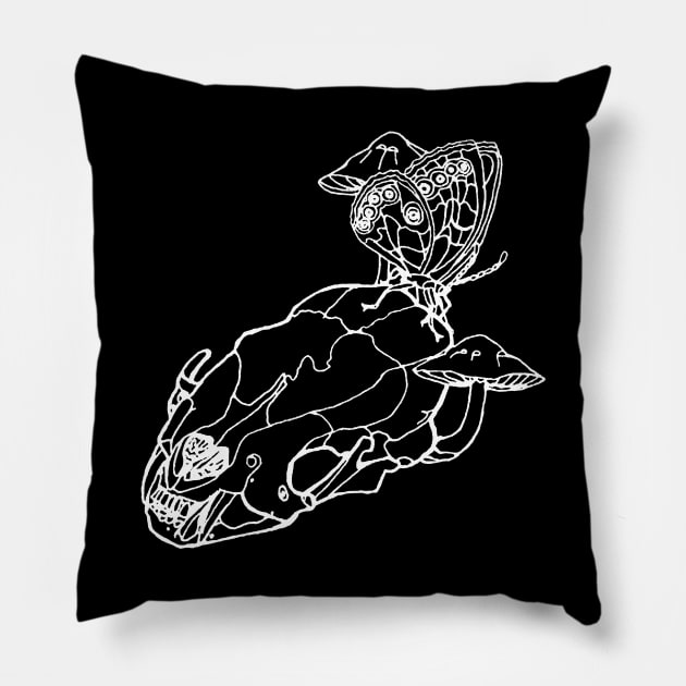 Skull and Butterfly Pillow by ThisIsNotAnImageOfLoss