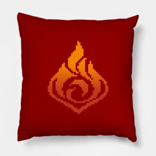 Pyro Elements Genshin Impact Pixel Art Pillow