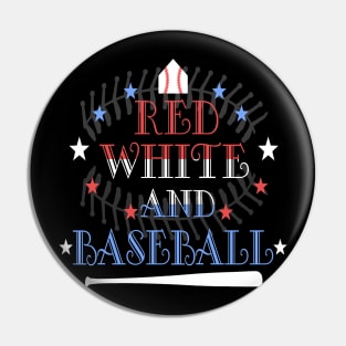 Vintage Rustic Primitive Red White and Baseball Pin