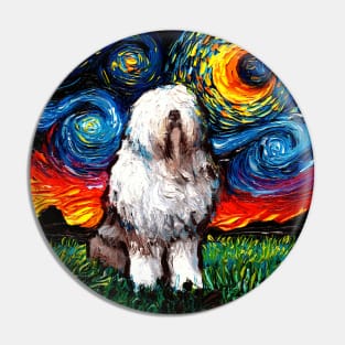 English Sheepdog Night Pin