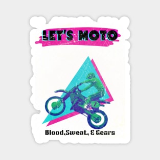 80's Motocross Shirt Let's Moto Magnet