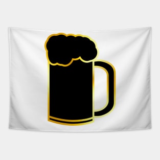 Beer Mug | Black Fill & Golden Ombre Stroke Tapestry