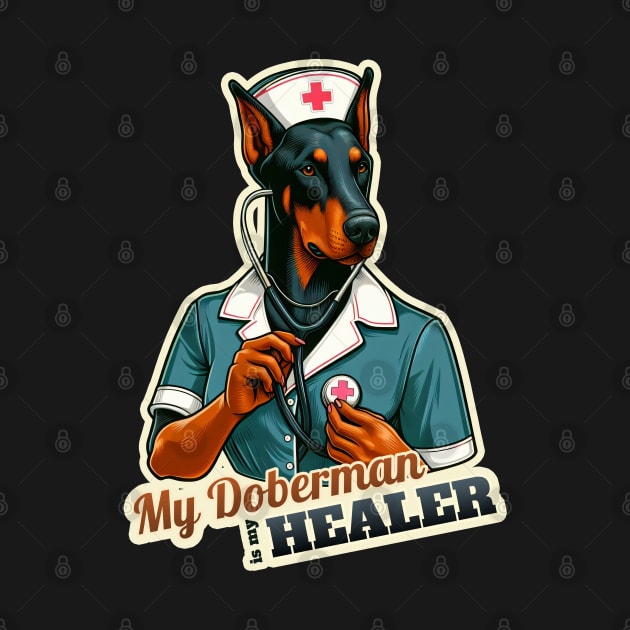 Doberman nurse by k9-tee