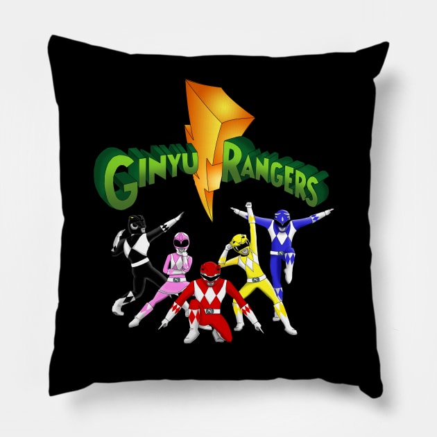 Mighty Morphin' Ginyu Rangers! Pillow by leftyjones