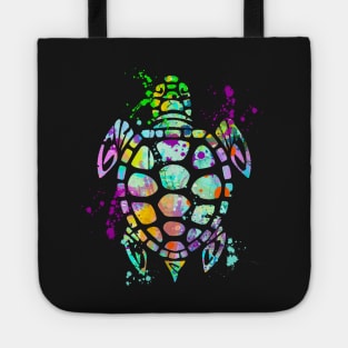 Turtle Watercolor Splash splatter Love Sea Turtles Tote