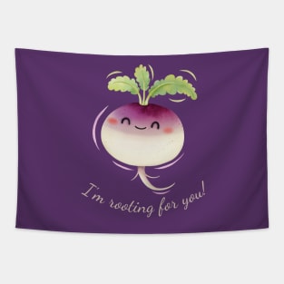 I'm Rooting For You Cute Watercolor Turnip Tapestry