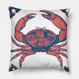 Sarasota, Florida with Stone Crab on Wind Rose (Two-Sided) Pillow