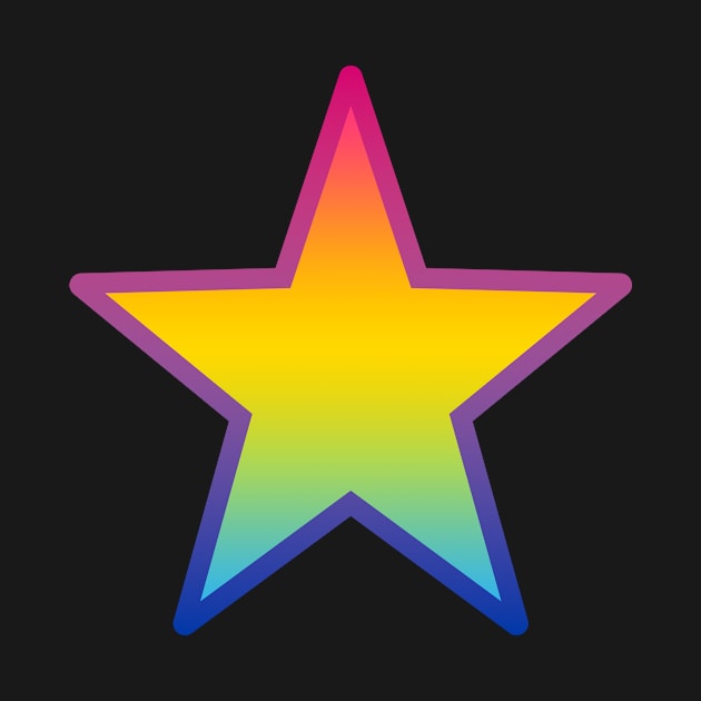 Bi+ Star (Pan Flag with Bi Flag outline) by opalaricious