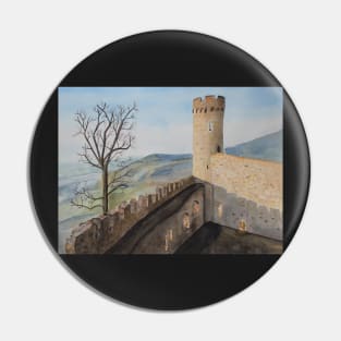German Castle Watercolor Painting Pin