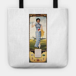 Vintage Chinese Cigarettes Calendar Advertisement Poster Chi Tung Tobacco Company Tote