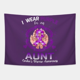 I Wear Purple For My Aunt Crohn's Disease Awareness Tapestry