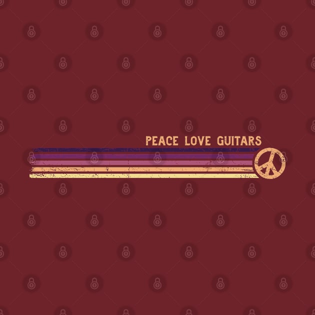 PEACE LOVE GUITARS Sunrise Retro Stripes by Jitterfly