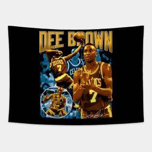 Dee Brown Basketball Legend Signature Vintage Retro 80s 90s Bootleg Rap Style Tapestry