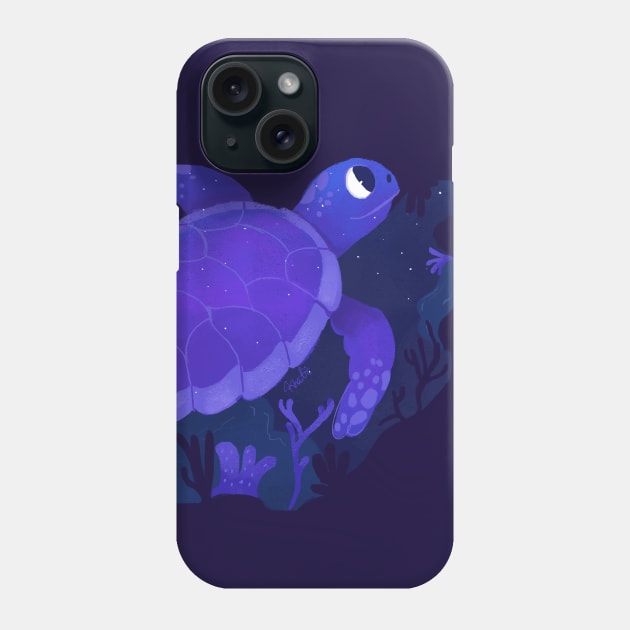 Space Turtle Phone Case by Khatii