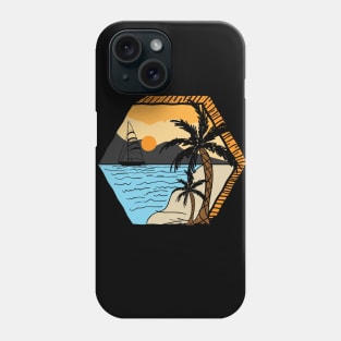 Summer hand drawn sunset beach Phone Case