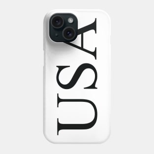 Text: USA (black) Phone Case