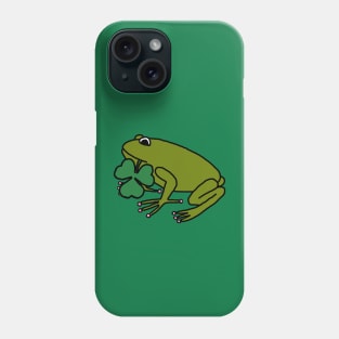 Saint Patricks Day Frog with Shamrock Phone Case