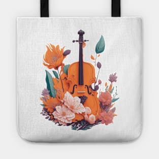 Violin and Flowers Tote