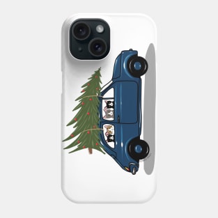 Bringing Home the Christmas Tree Blue Phone Case