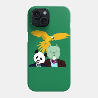 Pit bull, Parrot and Panda Phone Case