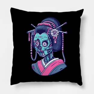 Cyber geisha japanese Pillow