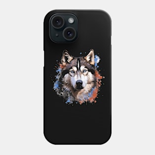 Husky with a splash of color Phone Case