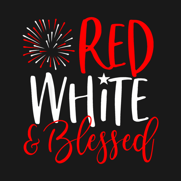 Red White Blessed 4th of July Cute Patriotic America by deptrai0023