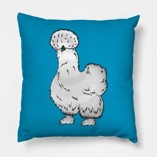 Silkie chicken cartoon illustration Pillow