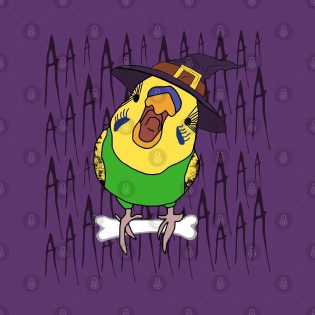 halloween screm - green budgie by FandomizedRose