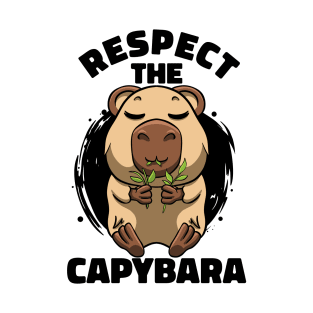 Respect The Capybara Lover Rodent Cute Animal Funny Capybara T-Shirt