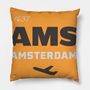 AMS Amsterdam luggage tag style Pillow
