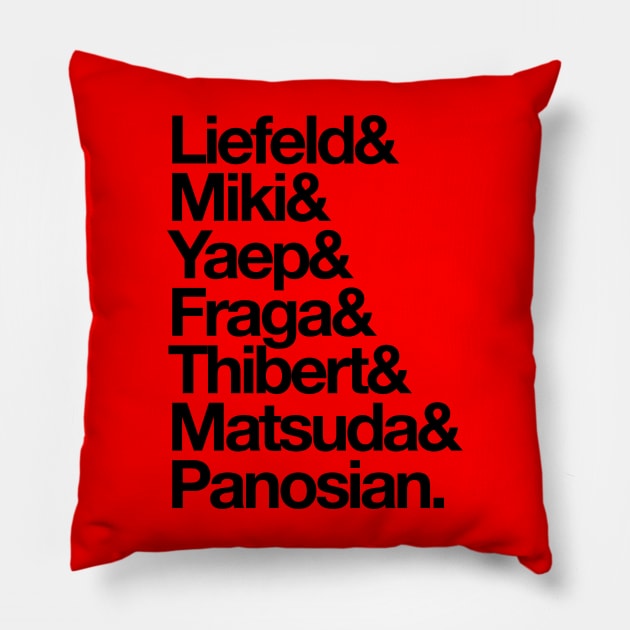 Extreme Line-Up (Black Letters) Pillow by fun stuff, dumb stuff