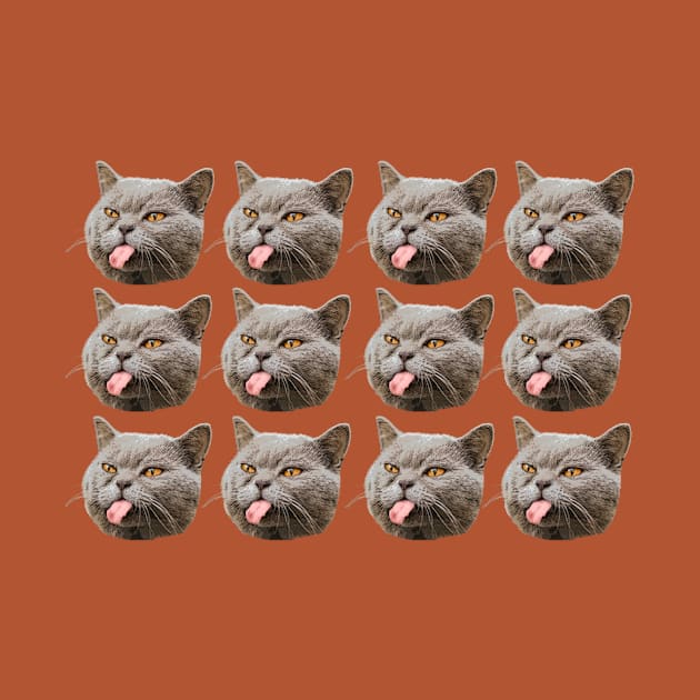 british shorthair cats funny face mask by T-shirt verkaufen